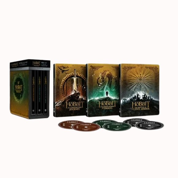 The Hobbit Trilogy Extended 4K UHD Blu-Ray Steelbook Collection - NEW SEALED